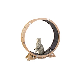Roue de chat en bois Grande roue d'exercice de chat en bois avec conception améliorée roue de chat en bois pour autre animal de compagnie