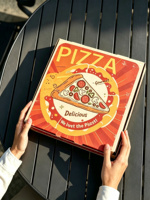 Boîte à pizza en carton ondulé kraft recyclable, taille et logo personnalisés, directement de l'usine, pour la livraison de restauration rapide