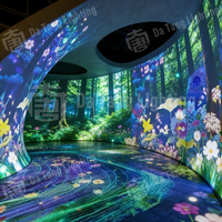 Système de projection interactive en plein air pour forêt, mapping vidéo 3D, affichage d'art numérique et d'éclairage paysager