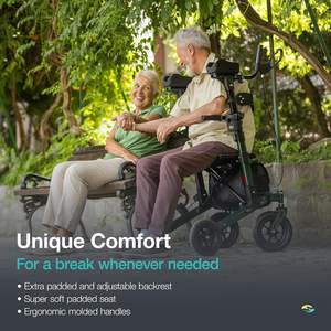 Helavo全地形屋外フラットフリーソリッドラバータイヤローラー背の高いスタンディングウォーカー & ローラーシニアシート付き - Product Image 3