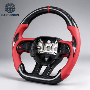 Volant sport en fibre de carbone et cuir forgé sur mesure avec LED pour Dodge Charger GT Challenger Durango SRT Scatpack 2019 2018 2021 - Product Image 2