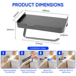 El soporte autoadhesivo confiable de marca china con cubierta y estante ahorra espacio elegante oculta y sostiene Mega rollos - Product Image 2