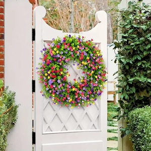 Vente en gros de guirlande de 19 pouces de feuilles de camélia et d'eucalyptus colorées ornant les murs de la décoration de fenêtres intérieures et extérieures - Product Image 4