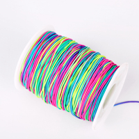 Ruban élastique rond coloré en polyester tricoté imprimé pour couture, 100 % polyester