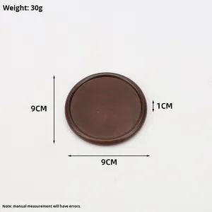 Baki alas bundar kayu padat kenari hitam kreatif tikar kopi gabus terisolasi panas untuk cangkir teh kopi bekam - Product Image 2