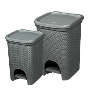 BIS Intreccio Line Pedal Bin 6, Cubo de Basura de Plástico Gris Oscuro de 18 L con Tapa de Accionamiento por Pedal para Cocina y Baño - Product Image 3