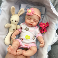 Boneka Reborn Silikon Ukuran Mini, Bayi Baru Lahir Mirip Asli, Buatan Tangan, Souvenir Portabel, Boneka Koleksi