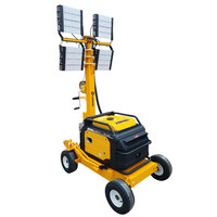 Tour d'éclairage mobile portable 5m à LED solaire et diesel avec caméra de surveillance, 4x1000W LED, indice IP65, contrôle LCD pour la construction