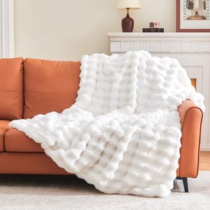 2024 personnalisé vison floue <span class=keywords><strong>fourrure</strong></span> jeter couverture concepteur tricoté <span class=keywords><strong>bleu</strong></span> <span class=keywords><strong>marine</strong></span> rayé côtelé Boho portable polaire corail couverture - Product Image 5