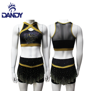 Shorts y Top de Animadoras Personalizados con Pedrería para Mujeres y Niñas, Ropa de Práctica de Porristas - Product Image 6