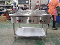 Grill à 3 brûleurs, barbecue au charbon de bois, nouveau barbecue radiant robuste au gaz avec pierres de lave, machine à barbecue au gaz