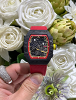 Montre mécanique automatique de luxe pour homme, de marque haut de gamme, avec tourbillon, boîtier en fibre de carbone, design haut de gamme, style hip-hop