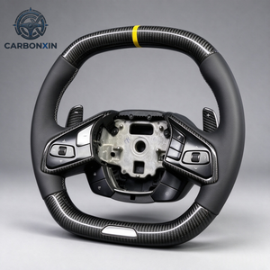 Volant personnalisé en fibre de carbone mate avec palettes de changement de vitesse pour Chevrolet Corvette C7, accessoires intérieurs - Product Image 3