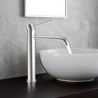 Robinet de cuisine moderne en acier inoxydable nickel brossé, monocommande, à monter sur comptoir, monotrou, avec capteur sans contact et débit contrôlé