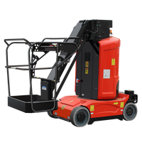 Plateforme de travail aérienne mobile en aluminium à double mât, 6M-16M, avec pompe diesel manuelle, haute efficacité et nacelle élévatrice