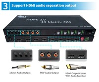 Convertisseur bidirectionnel 4K 12G SDI vers HDMI 2.0 avec intégration/déintégration audio, sortie en boucle, 4 entrées 4 sorties, contrôle RS232, certifié CE