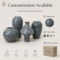 Vase à fleurs en céramique élégant Jossin avec texture organique pour la décoration moderne du salon, la mise en valeur de la table à manger