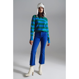 Jean taille haute évasé bleu - Product Image 3