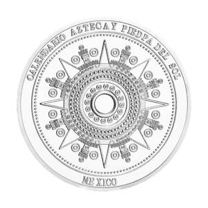 Meksika Mayan aztek takvim sanat peygamberlik kültür simli paraları koleksiyon gümüş kaplama hatıra sikke - Product Image 4