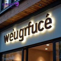 Enseigne LED personnalisée en métal noir mat rétroéclairée, lettres commerciales intérieures/extérieures pour salon de beauté
