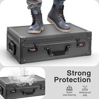 Boîte de rangement pour cartes avec double serrure à combinaison, porte-cartes rigides en plastique, supports magnétiques, double protection pour objets de valeur