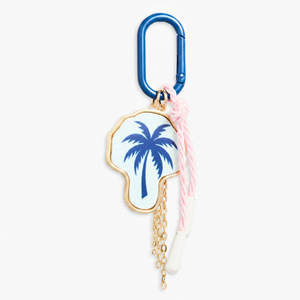 Porte-clés imprimé émail avec pompon en corde de coton, pendentif homard/poisson/<span class=keywords><strong>soleil</strong></span>/palmier, anneau porte-clés d'inspiration estivale océanique - Product Image 6