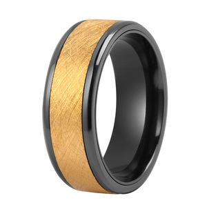 Tizti 8Mm Distressed Borstel Goud Zwart Wolfraam Titanium Legering <span class=keywords><strong>Ring</strong></span> Groothandel Fashion Black Zirkonium Trouwring Voor Mannen - Product Image 1