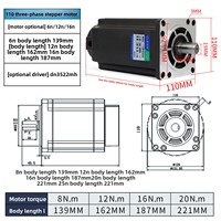 Kit Driver Motor Stepper 3-Fase 86/110MM DN3522 4.5N 6N 8.5N 12N 16N Torsi Tinggi 220V untuk CNC