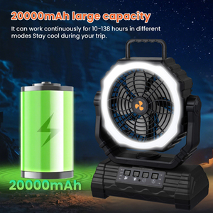 10000 mAh sạc di động LED Đèn lồng Pin hoạt động dao động ngoài trời cắm trại bảng fan hâm mộ lều, cúp điện xây dựng - Product Image 2