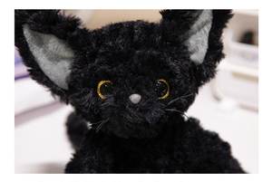 새로운 패션 새로운 데본 렉스 블랙 펠리스 고양이 인형 귀여운 검은 고양이 봉제 장난감 웅크 리기 고양이 박제 동물 봉제 인형 - Product Image 6