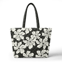 Sac à bandoulière matelassé pour femme, grande capacité, en matière souple, imprimé Hibiscus Polynésien, personnalisable sur demande
