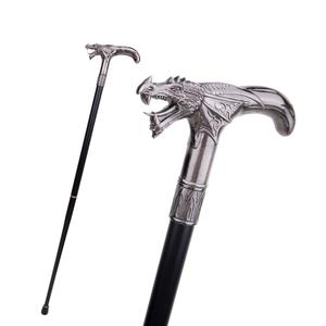 Bâton de marche avec poignée tête de loup 93 cm en métal pour cosplay et randonnée - Product Image 4