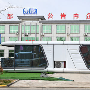 Casa Cápsula Espacial Moderna para Glamping de Lujo, Casa Prefabricada Compacta con Estructura de Acero en <span class=keywords><strong>Alquiler</strong></span> - Product Image 6