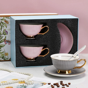 New Europe Bone China Tasse à café Soucoupe Set Tasse en porcelaine de luxe Emballage de boîte-cadeau écologique pour cadeaux publicitaires - Product Image 3