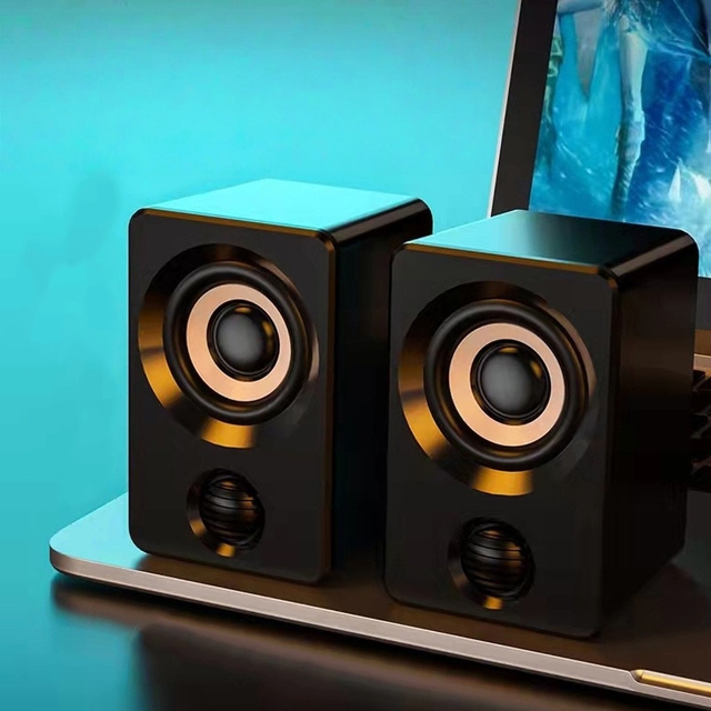 MQ USB Wired Computer Speakers Desktop Laptop Audio System Inline Control Stereo Bass Mini Speaker Portable