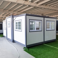Maison conteneur préfabriquée extensible en acier de 20 pieds avec design moderne, option bureau à domicile, maison modulaire pliable de petite taille