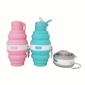 Botella de Agua Deportiva Portátil para Exteriores, Nueva Taza de Silicona Plegable Telescópica de Grado Alimenticio, Vaso de Plástico - Product Image 1