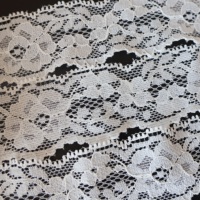 Dentelle florale élastique en polyester de luxe, petite bordure blanche sexy, pour accessoires vestimentaires et broderies sur sacs