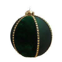 Arrangement de fête d'affichage de fenêtre ornements d'arbre de Noël décorations de boule de verre de Noël floqué vert rouge
