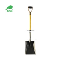 Outils de jardinage fournis directement par l'usine Buffalo : pelle à arbres pour la transplantation, pelle à pointe carrée, manche en acier avec poignée en D, 9,5 pouces
