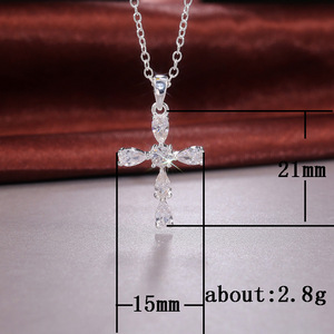 Collana con Pendente a Goccia in Cristallo con Incastonatura a Griffe per Donna, Gioielli Moda Stile Street - Product Image 5