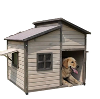 Cage pour chien en métal et bois de qualité supérieure, durable, pour l'extérieur, élégante, moderne, carrée, adorable niche pour animaux