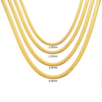 Wholesale PVD 18K Gold Plated 316L Stainless Steel Herringbone Necklace 2mm-5mm Tarnish Free For Women Men Bulk