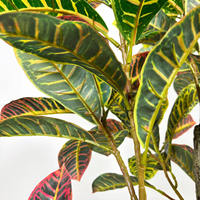 Arbre artificiel en croton de 120 cm, plante en croton en soie, plante artificielle en bonsaï pour décoration intérieure