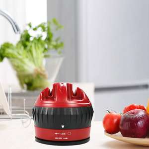 Aiguiseur de couteaux manuel avec base à ventouse, acier au tungstène multi-grains pour usage en cuisine, conception compacte, facile à utiliser - Product Image 1