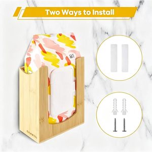 Wooden wall-mounted wet toilet paper holder, bathroom tissue holder, solid wood household face towel storage rack - Product Image 1