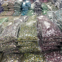 Lot en gros de strass en verre à dos plat, 100 grosses unités, diverses tailles et couleurs, 20 000 strass pour ongles, pour artisanat décoratif