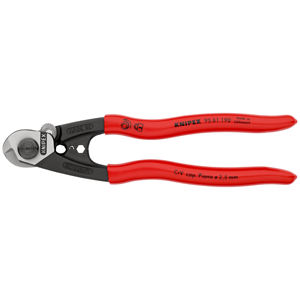 KNIPEX 95 61 190 SB กรรไกรตัดลวดสลิง เหล็กตีขึ้นรูปเคลือบพลาสติก 190 มม. - Product Image 1