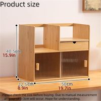 Soporte de oficina de bambú y gabinete de almacenamiento de archivos Estantería pequeña Almacenamiento Organizador de escritorio Compartimentos Archivo de almacenamiento Muebles para el hogar