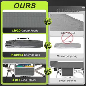 Cama Plegable Moderna para Acampar, Cama Portátil para Exteriores con Colchón Suave, Bolsa <span class=keywords><strong>de</strong></span> Transporte, Uso Hospitalario, Oficina en Casa, Siesta, Playa, Viajes, 500 LBS - Product Image 4